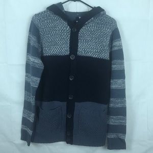 Divided, Blue and White, Size Small, Hoodie, Cardigan